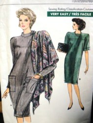 7092 EZ VOGUE STRT SS-LS DRESS POCKET OR NOT PATTERN 14-18 1/2